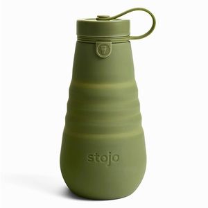 Stojo Collapsible Reusable Silicone Travel Water Bottle 20 oz Moss Green NWT NIB